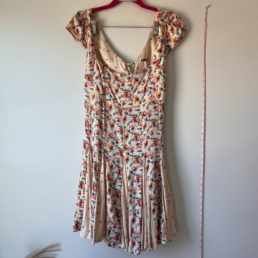 Free People Floral Pleated Mini Dress | Size M